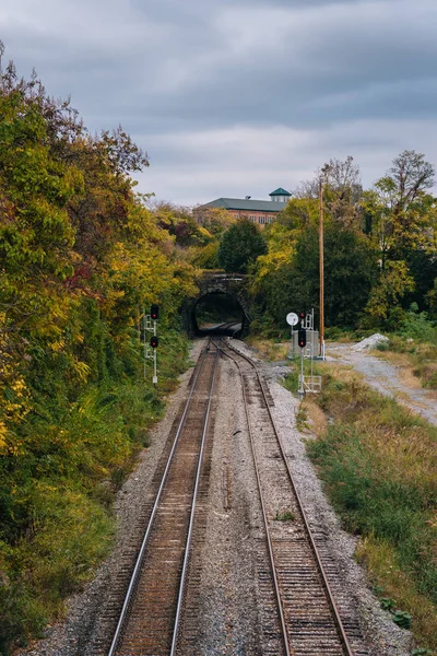 Järnvägsspåren Remington Baltimore Maryland — Stockfoto