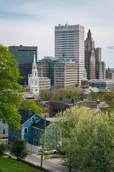 Вид на горизонт с террасы Пресект в Провиденсе, Род-Айленд
