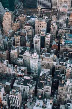 Bir kuş bakışı Midtown Manhattan, New York City binaların