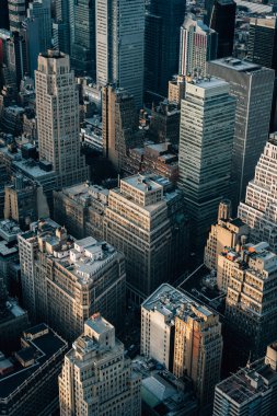 Bir kuş bakışı Midtown Manhattan, New York City binaların