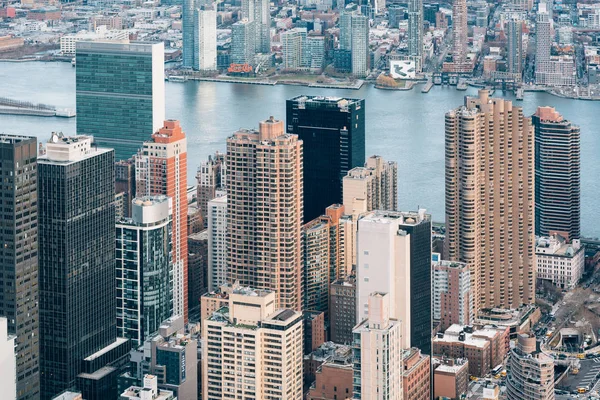 Ett Fågelperspektiv Byggnader Midtown Manhattan New York City — Stockfoto