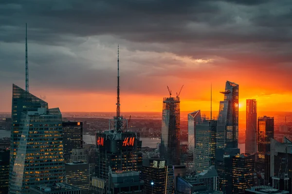 Sunset View Midtown Skyline Ved Solnedgang Manhattan New York City – stockfoto