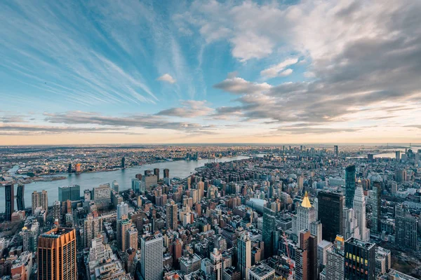 Visa Byggnader Midtown Manhattan Och East River New York City — Stockfoto