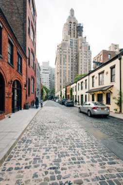 Washington Mews, Arnavut kaldırımı Greenwich Village, Manhattan, New York şehir sokak
