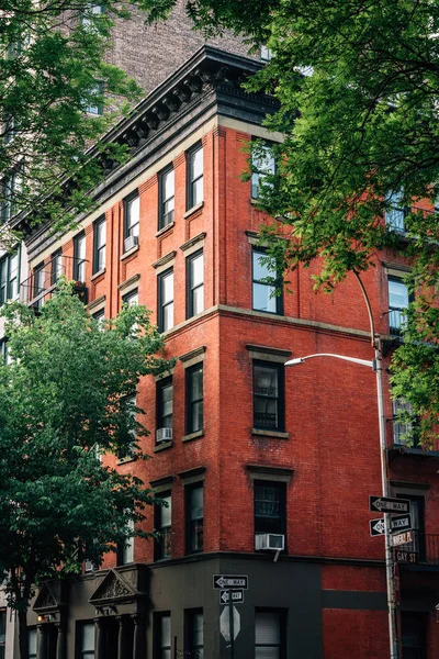 Edifício Tijolos Vermelhos West Village Manhattan Nova Iorque — Fotografia de Stock