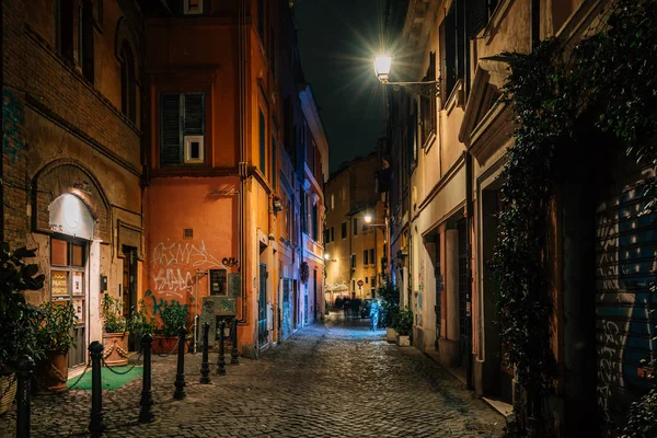 Della Pelliccia Por Noche Trastevere Roma Italia — Foto de Stock