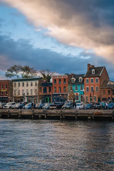 Front Mer Coucher Soleil Fells Point Baltimore Maryland — Photo