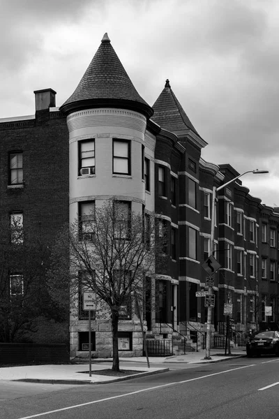 Rij Huizen Charles Street Charles Village Baltimore Maryland — Stockfoto