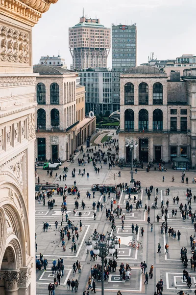 Pohled Náměstí Piazza Del Duomo Milán Itálie — Stock fotografie