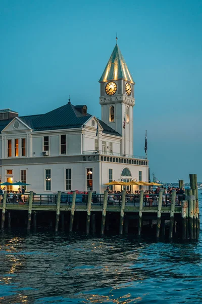 Pier Harbor House Noite Battery Park Manhattan Nova Iorque — Fotografia de Stock