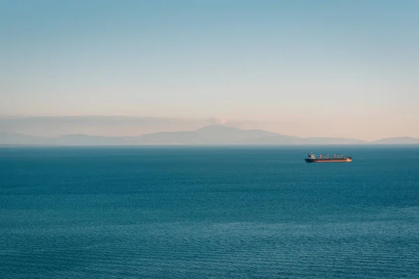 Barco Golfo Salerno Visto Desde Vietri Sul Mare Costa Amalfi — Foto de Stock