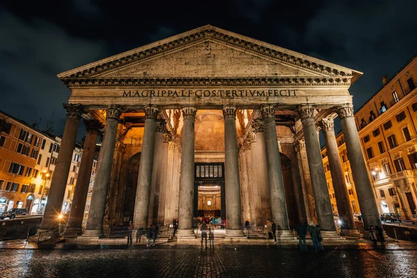 Пантеон Ночью Риме Италия — стоковое фото