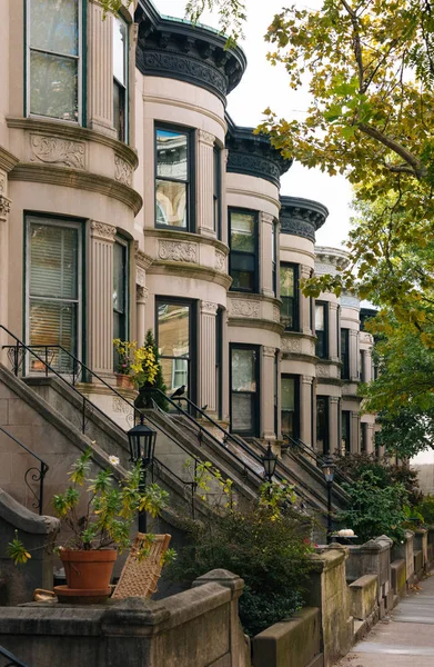 Σπίτια Στο Park Slope Του Μπρούκλιν Νέα Υόρκη — Φωτογραφία Αρχείου
