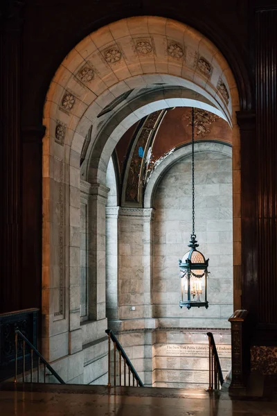Interior Biblioteca Pública Nova York Manhattan Nova York — Fotografia de Stock