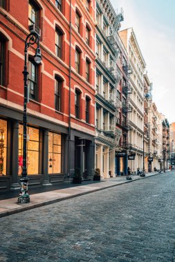 Arnavut kaldırımlı Soho, Manhattan, New York şehir sokak