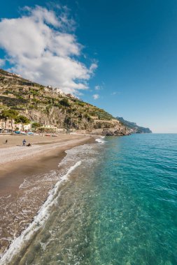 Minori, Campania, İtalya'Amalfi kıyısında plaj