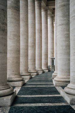 Sütunlar, Piazza San Pietro, Vatikan, Roma, İtalya.