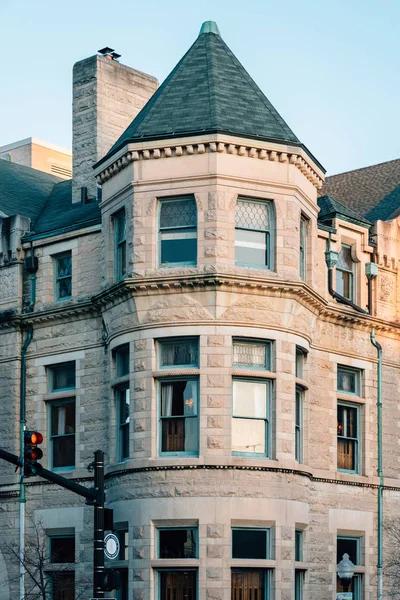 Arquitectura Histórica Charles Street Mount Vernon Baltimore Maryland — Foto de Stock