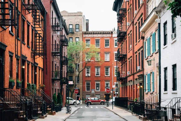 Casas Coloridas Longo Gay Street West Village Manhattan Nova Iorque — Fotografia de Stock