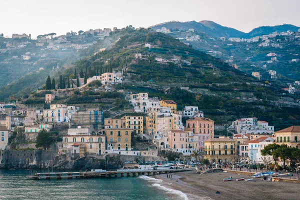 Weergave Van Minori Aan Amalfi Kust Campania Italië — Stockfoto