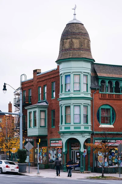 Tarihi Charles Sokağı Charles Köyü Baltimore Maryland Kesişim Yapı — Stok fotoğraf