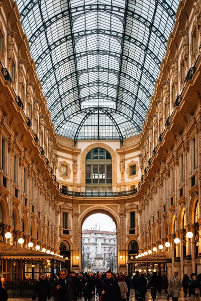 Belső Tér Galleria Vittorio Emanuele Milánó Olaszország — Stock Fotó