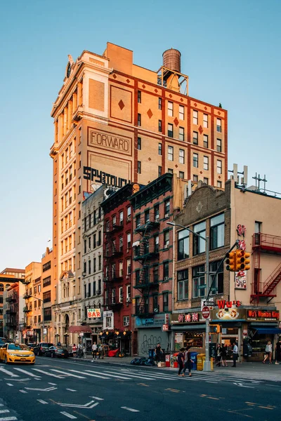Előre Épület East Broadway Lower East Side Manhattan New York — Stock Fotó