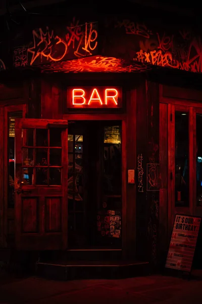 Bar Neon Bord East Village Manhattan New York City — Stockfoto