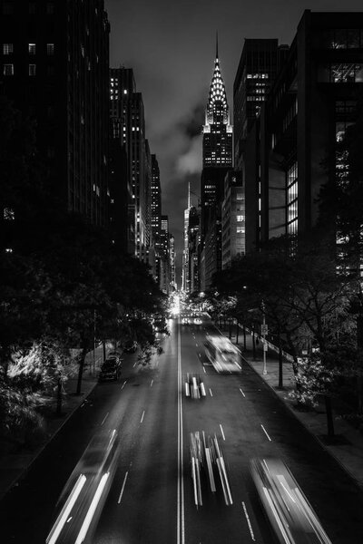 42nd Street at night from Tudor City, in Midtown Manhattan, New York City