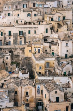 Matera, Basilicata, İtalya için binaların bir görünüm