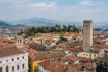 Bir görünümünü Citta Alta, Bergamo, İtalya