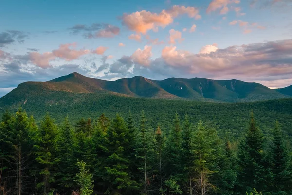 Vista Pôr Sol Estrada Kancamagus Floresta Nacional Das Montanhas Brancas — Fotografia de Stock