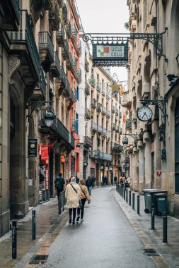 Gothic Quarter, Barselona, İspanya, dar sokakta