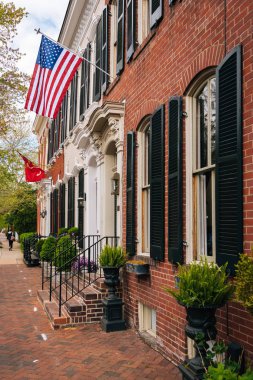 Tuğla satır evlerde Old Town, Alexandria, Virginia