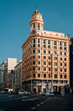 İspanya, Madrid 'de Callao' da Gran Via 'nın mimarisi