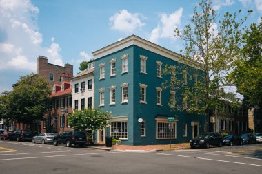 Cameron Caddesi ve tarihi kent, Alexandria, Virginia Fairfax Sokağı kesişimi
