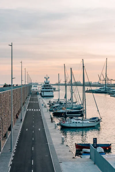 Port Sunset Barcelona Spain — Stock Photo, Image