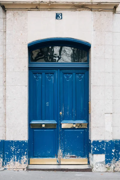 Uma Porta Azul Paris França — Fotografia de Stock