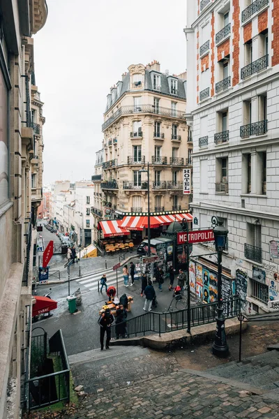 Lamarck Caulaincourt Metróállomás Montmartre Párizs Franciaország — Stock Fotó