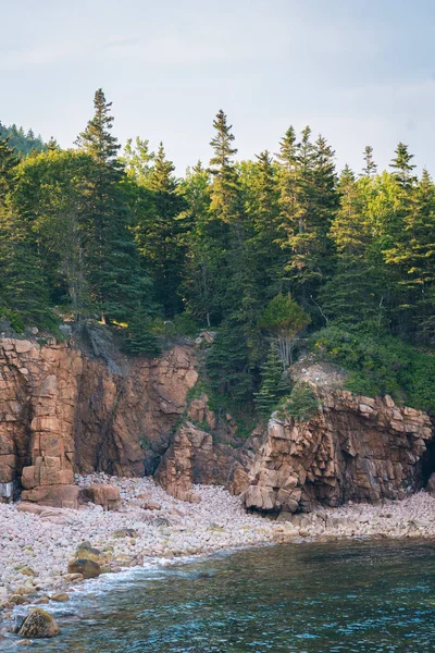 Acadia Milli Parkı Maine Atlantik Boyunca Kayalıklarla — Stok fotoğraf