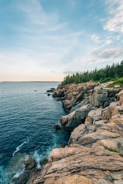 Widok Skały Cooksey Drive Wychodzą Wyspie Mount Desert Stanie Maine — Zdjęcie stockowe