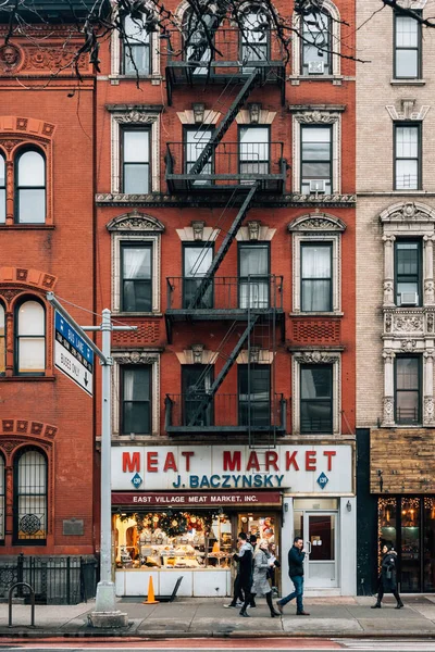 Αγορά Κρέατος East Village Στο Manhattan Νέα Υόρκη — Φωτογραφία Αρχείου