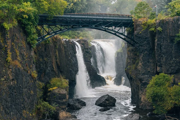Wielkie Wodospady Rzeki Passaic Paterson New Jersey — Zdjęcie stockowe