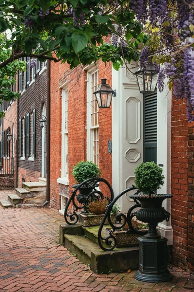 Old Town Alexandria Virginia Evlerde Satır — Stok fotoğraf