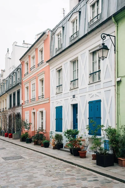 Casas Coloridas Longo Rue Cremieux Paris França — Fotografia de Stock