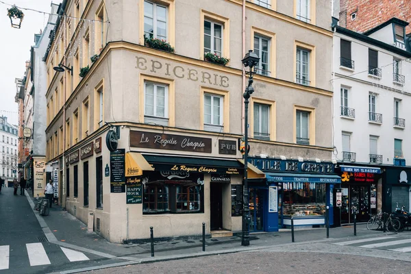 Rue Mouffetard Latinské Čtvrti Arrondissement Paříž Francie — Stock fotografie