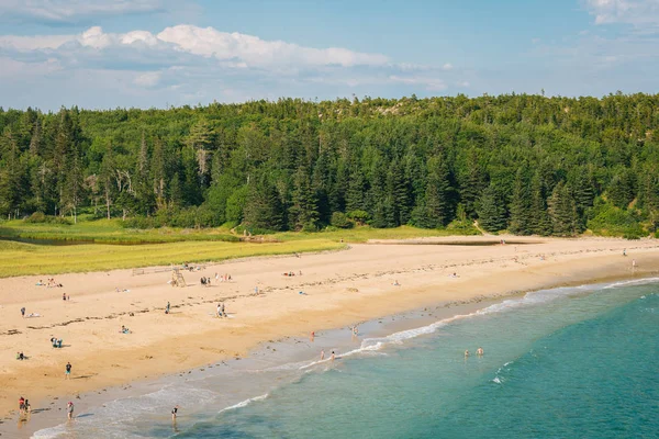 Άποψη Της Παραλίας Άμμου Στο Acadia Εθνικού Πάρκου Μέιν — Φωτογραφία Αρχείου