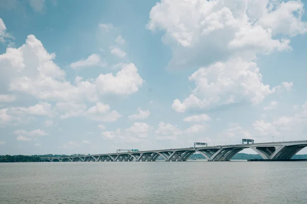 Мост Вудро Вильсона Через Реку Потомак Александрии Вирджиния — стоковое фото