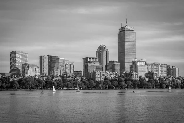 Horizonte Boston Charles River Visto Cambridge Massachusetts — Fotografia de Stock