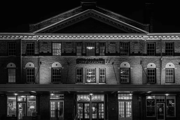 Rynek Miasta Nocy Roanoke Virginia — Zdjęcie stockowe